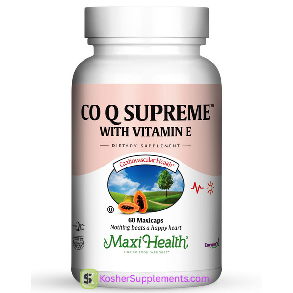 Maxi Health Co Q Supreme with Vitamin E Capsules kosher supplement